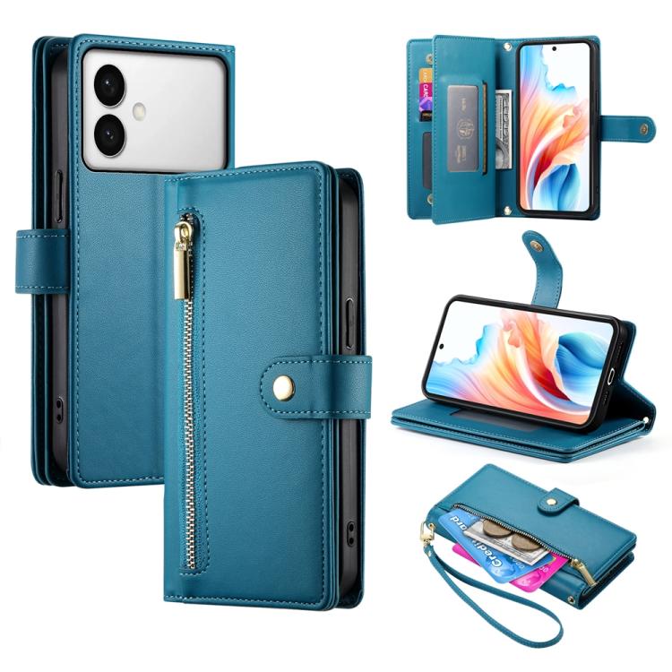 Custodia per cellulare in pelle con nove scomparti per carte e cerniera, For Galaxy S26 FE 5G, For Samsung Galaxy S26+ 5G, For Samsung Galaxy S26 Edge 5G, For Samsung Galaxy S26 Ultra 5G