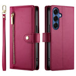 Custodia per cellulare in pelle con nove scomparti per carte e cerniera, For Samsung Galaxy S26 5G, For Samsung Galaxy S25 FE 5G, For Samsung Galaxy S25 Edge 5G, For Samsung Galaxy S24 FE 5G