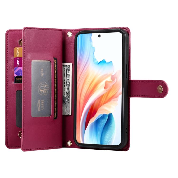 Custodia per cellulare in pelle con nove scomparti per carte e cerniera, For Samsung Galaxy S26 5G, For Samsung Galaxy S25 FE 5G, For Samsung Galaxy S25 Edge 5G, For Samsung Galaxy S24 FE 5G