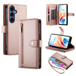 Custodia per cellulare in pelle con nove scomparti per carte e cerniera, For Samsung Galaxy S26 5G, For Samsung Galaxy S25 FE 5G, For Samsung Galaxy S25 Edge 5G, For Samsung Galaxy S24 FE 5G