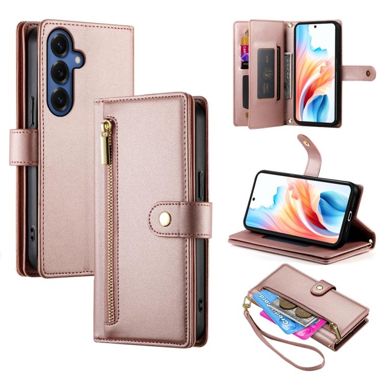 Custodia per cellulare in pelle con nove scomparti per carte e cerniera, For Samsung Galaxy S26 5G, For Samsung Galaxy S25 FE 5G, For Samsung Galaxy S25 Edge 5G, For Samsung Galaxy S24 FE 5G