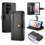 Custodia per cellulare in pelle con nove scomparti per carte e cerniera, For Galaxy S26 FE 5G, For Samsung Galaxy S26+ 5G, For Samsung Galaxy S26 Edge 5G, For Samsung Galaxy S26 Ultra 5G