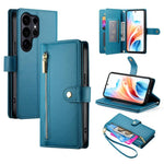 Custodia per cellulare in pelle con nove scomparti per carte e cerniera, For Galaxy S26 FE 5G, For Samsung Galaxy S26+ 5G, For Samsung Galaxy S26 Edge 5G, For Samsung Galaxy S26 Ultra 5G