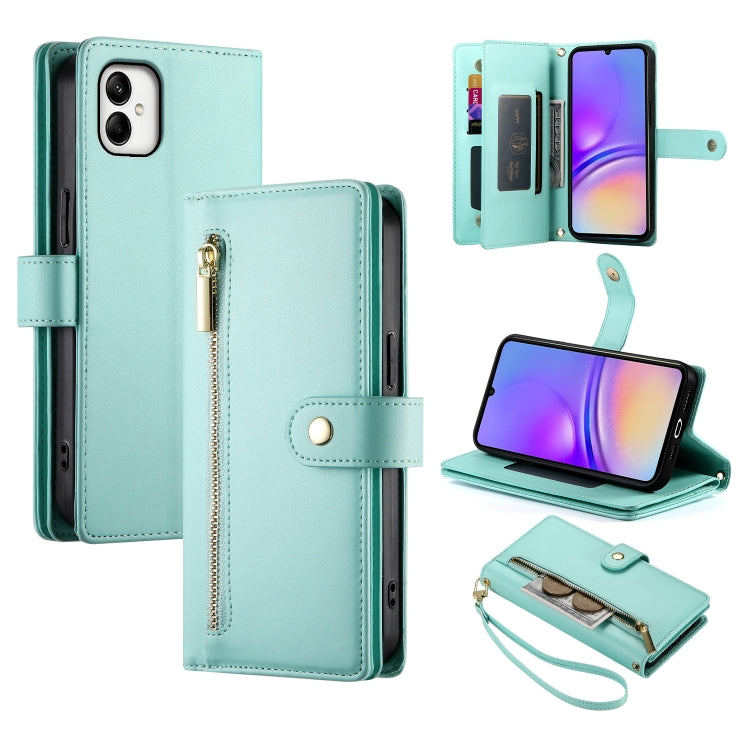 Portafoglio con cerniera e nove scomparti per carte di credito, custodia in pelle per telefono, For Samsung Galaxy A55, For Samsung Galaxy A35, For Samsung Galaxy A15, For Samsung Galaxy A05