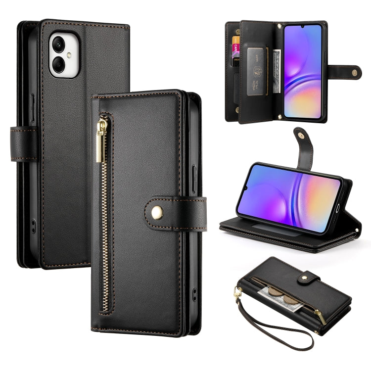 Portafoglio con cerniera e nove scomparti per carte di credito, custodia in pelle per telefono, For Samsung Galaxy A55, For Samsung Galaxy A35, For Samsung Galaxy A15, For Samsung Galaxy A05