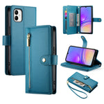 Portafoglio con cerniera e nove scomparti per carte di credito, custodia in pelle per telefono, For Samsung Galaxy A55, For Samsung Galaxy A35, For Samsung Galaxy A15, For Samsung Galaxy A05