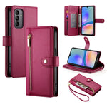 Portafoglio con cerniera e nove scomparti per carte di credito, custodia in pelle per telefono, For Samsung Galaxy A05s, For Samsung Galaxy A24 4G, For Samsung Galaxy A23 5G / 4G, For Samsung Galaxy A14 5G / 4G
