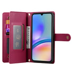 Portafoglio con cerniera e nove scomparti per carte di credito, custodia in pelle per telefono, For Samsung Galaxy A05s, For Samsung Galaxy A24 4G, For Samsung Galaxy A23 5G / 4G, For Samsung Galaxy A14 5G / 4G