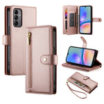 Portafoglio con cerniera e nove scomparti per carte di credito, custodia in pelle per telefono, For Samsung Galaxy A05s, For Samsung Galaxy A24 4G, For Samsung Galaxy A23 5G / 4G, For Samsung Galaxy A14 5G / 4G