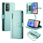 Portafoglio con cerniera e nove scomparti per carte di credito, custodia in pelle per telefono, For Samsung Galaxy A05s, For Samsung Galaxy A24 4G, For Samsung Galaxy A23 5G / 4G, For Samsung Galaxy A14 5G / 4G