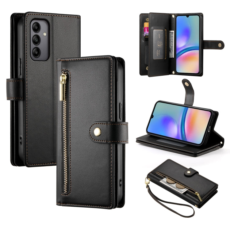 Portafoglio con cerniera e nove scomparti per carte di credito, custodia in pelle per telefono, For Samsung Galaxy A05s, For Samsung Galaxy A24 4G, For Samsung Galaxy A23 5G / 4G, For Samsung Galaxy A14 5G / 4G