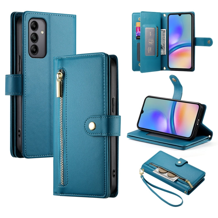 Portafoglio con cerniera e nove scomparti per carte di credito, custodia in pelle per telefono, For Samsung Galaxy A05s, For Samsung Galaxy A24 4G, For Samsung Galaxy A23 5G / 4G, For Samsung Galaxy A14 5G / 4G