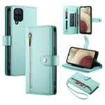 Portafoglio con cerniera e nove scomparti per carte di credito, custodia in pelle per telefono, For Samsung Galaxy A22 4G, For Samsung Galaxy A32 4G, For Samsung Galaxy A72 5G / 4G, For Samsung Galaxy A12 / M12
