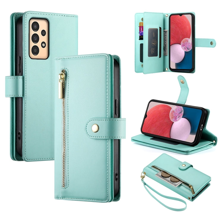 Portafoglio con cerniera e nove scomparti per carte di credito, custodia in pelle per telefono, For Samsung Galaxy A34 5G, For Samsung Galaxy A54 5G, For Samsung Galaxy A13 5G / 4G, For Samsung Galaxy A04s / A04 / M13