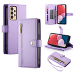Portafoglio con cerniera e nove scomparti per carte di credito, custodia in pelle per telefono, For Samsung Galaxy A34 5G, For Samsung Galaxy A54 5G, For Samsung Galaxy A13 5G / 4G, For Samsung Galaxy A04s / A04 / M13