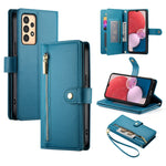 Portafoglio con cerniera e nove scomparti per carte di credito, custodia in pelle per telefono, For Samsung Galaxy A34 5G, For Samsung Galaxy A54 5G, For Samsung Galaxy A13 5G / 4G, For Samsung Galaxy A04s / A04 / M13