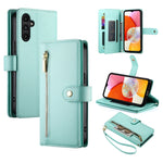 Portafoglio con cerniera e nove scomparti per carte di credito, custodia in pelle per telefono, For Samsung Galaxy A05s, For Samsung Galaxy A24 4G, For Samsung Galaxy A23 5G / 4G, For Samsung Galaxy A14 5G / 4G