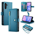 Portafoglio con cerniera e nove scomparti per carte di credito, custodia in pelle per telefono, For Samsung Galaxy A55, For Samsung Galaxy A35, For Samsung Galaxy A15, For Samsung Galaxy A05