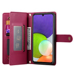 Portafoglio con cerniera e nove scomparti per carte di credito, custodia in pelle per telefono, For Samsung Galaxy A22 4G, For Samsung Galaxy A32 4G, For Samsung Galaxy A72 5G / 4G, For Samsung Galaxy A12 / M12