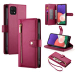 Portafoglio con cerniera e nove scomparti per carte di credito, custodia in pelle per telefono, For Samsung Galaxy A22 5G / F42 5G, For Samsung Galaxy A53 5G, For Samsung Galaxy A73 5G, For Samsung Galaxy A52 5G / 4G / A52s