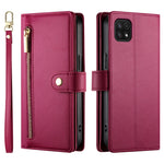 Portafoglio con cerniera e nove scomparti per carte di credito, custodia in pelle per telefono, For Samsung Galaxy A22 5G / F42 5G, For Samsung Galaxy A53 5G, For Samsung Galaxy A73 5G, For Samsung Galaxy A52 5G / 4G / A52s