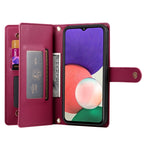 Portafoglio con cerniera e nove scomparti per carte di credito, custodia in pelle per telefono, For Samsung Galaxy A22 5G / F42 5G, For Samsung Galaxy A53 5G, For Samsung Galaxy A73 5G, For Samsung Galaxy A52 5G / 4G / A52s