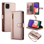 Portafoglio con cerniera e nove scomparti per carte di credito, custodia in pelle per telefono, For Samsung Galaxy A22 5G / F42 5G, For Samsung Galaxy A53 5G, For Samsung Galaxy A73 5G, For Samsung Galaxy A52 5G / 4G / A52s