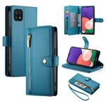 Portafoglio con cerniera e nove scomparti per carte di credito, custodia in pelle per telefono, For Samsung Galaxy A22 5G / F42 5G, For Samsung Galaxy A53 5G, For Samsung Galaxy A73 5G, For Samsung Galaxy A52 5G / 4G / A52s