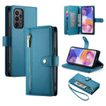 Portafoglio con cerniera e nove scomparti per carte di credito, custodia in pelle per telefono, For Samsung Galaxy A05s, For Samsung Galaxy A24 4G, For Samsung Galaxy A23 5G / 4G, For Samsung Galaxy A14 5G / 4G