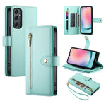 Portafoglio con cerniera e nove scomparti per carte di credito, custodia in pelle per telefono, For Samsung Galaxy A05s, For Samsung Galaxy A24 4G, For Samsung Galaxy A23 5G / 4G, For Samsung Galaxy A14 5G / 4G