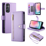 Portafoglio con cerniera e nove scomparti per carte di credito, custodia in pelle per telefono, For Samsung Galaxy A05s, For Samsung Galaxy A24 4G, For Samsung Galaxy A23 5G / 4G, For Samsung Galaxy A14 5G / 4G