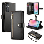 Portafoglio con cerniera e nove scomparti per carte di credito, custodia in pelle per telefono, For Samsung Galaxy A05s, For Samsung Galaxy A24 4G, For Samsung Galaxy A23 5G / 4G, For Samsung Galaxy A14 5G / 4G