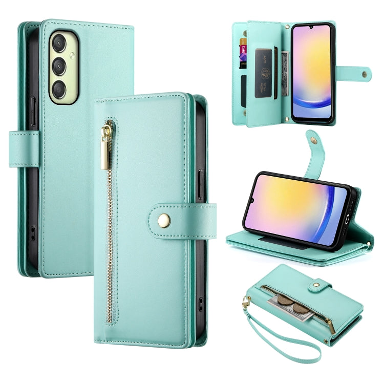 Portafoglio con cerniera e nove scomparti per carte di credito, custodia in pelle per telefono, For Samsung Galaxy A06 / A07 4G, For Samsung Galaxy A36, For Samsung Galaxy A16, For Samsung Galaxy A25