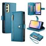 Portafoglio con cerniera e nove scomparti per carte di credito, custodia in pelle per telefono, For Samsung Galaxy A06 / A07 4G, For Samsung Galaxy A36, For Samsung Galaxy A16, For Samsung Galaxy A25