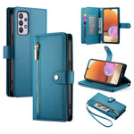 Portafoglio con cerniera e nove scomparti per carte di credito, custodia in pelle per telefono, For Samsung Galaxy A22 4G, For Samsung Galaxy A32 4G, For Samsung Galaxy A72 5G / 4G, For Samsung Galaxy A12 / M12