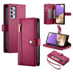 Portafoglio con cerniera e nove scomparti per carte di credito, custodia in pelle per telefono, For Samsung Galaxy A32 5G, For Samsung Galaxy A71 4G, For Samsung Galaxy A51 4G / M40s