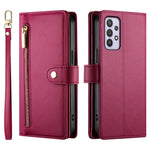 Portafoglio con cerniera e nove scomparti per carte di credito, custodia in pelle per telefono, For Samsung Galaxy A32 5G, For Samsung Galaxy A71 4G, For Samsung Galaxy A51 4G / M40s