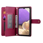 Portafoglio con cerniera e nove scomparti per carte di credito, custodia in pelle per telefono, For Samsung Galaxy A32 5G, For Samsung Galaxy A71 4G, For Samsung Galaxy A51 4G / M40s