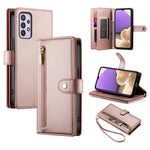 Portafoglio con cerniera e nove scomparti per carte di credito, custodia in pelle per telefono, For Samsung Galaxy A32 5G, For Samsung Galaxy A71 4G, For Samsung Galaxy A51 4G / M40s