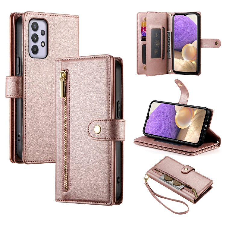Portafoglio con cerniera e nove scomparti per carte di credito, custodia in pelle per telefono, For Samsung Galaxy A32 5G, For Samsung Galaxy A71 4G, For Samsung Galaxy A51 4G / M40s