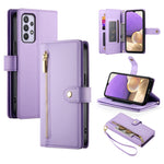 Portafoglio con cerniera e nove scomparti per carte di credito, custodia in pelle per telefono, For Samsung Galaxy A32 5G, For Samsung Galaxy A71 4G, For Samsung Galaxy A51 4G / M40s