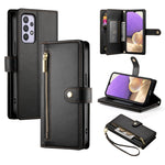 Portafoglio con cerniera e nove scomparti per carte di credito, custodia in pelle per telefono, For Samsung Galaxy A32 5G, For Samsung Galaxy A71 4G, For Samsung Galaxy A51 4G / M40s