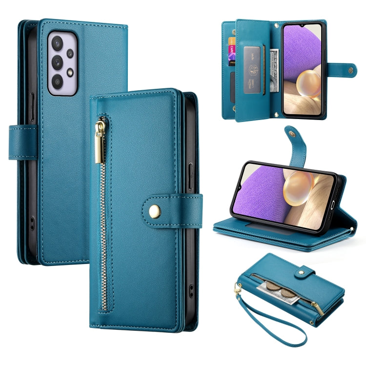 Portafoglio con cerniera e nove scomparti per carte di credito, custodia in pelle per telefono, For Samsung Galaxy A32 5G, For Samsung Galaxy A71 4G, For Samsung Galaxy A51 4G / M40s