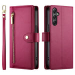 Portafoglio con cerniera e nove scomparti per carte di credito, custodia in pelle per telefono, For Samsung Galaxy A34 5G, For Samsung Galaxy A54 5G, For Samsung Galaxy A13 5G / 4G, For Samsung Galaxy A04s / A04 / M13
