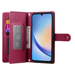 Portafoglio con cerniera e nove scomparti per carte di credito, custodia in pelle per telefono, For Samsung Galaxy A34 5G, For Samsung Galaxy A54 5G, For Samsung Galaxy A13 5G / 4G, For Samsung Galaxy A04s / A04 / M13