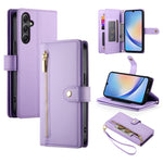 Portafoglio con cerniera e nove scomparti per carte di credito, custodia in pelle per telefono, For Samsung Galaxy A34 5G, For Samsung Galaxy A54 5G, For Samsung Galaxy A13 5G / 4G, For Samsung Galaxy A04s / A04 / M13
