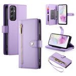 Portafoglio con cerniera e nove scomparti per carte di credito, custodia in pelle per telefono, For Samsung Galaxy A55, For Samsung Galaxy A35, For Samsung Galaxy A15, For Samsung Galaxy A05