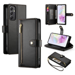 Portafoglio con cerniera e nove scomparti per carte di credito, custodia in pelle per telefono, For Samsung Galaxy A55, For Samsung Galaxy A35, For Samsung Galaxy A15, For Samsung Galaxy A05