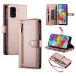 Portafoglio con cerniera e nove scomparti per carte di credito, custodia in pelle per telefono, For Samsung Galaxy A32 5G, For Samsung Galaxy A71 4G, For Samsung Galaxy A51 4G / M40s
