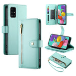 Portafoglio con cerniera e nove scomparti per carte di credito, custodia in pelle per telefono, For Samsung Galaxy A32 5G, For Samsung Galaxy A71 4G, For Samsung Galaxy A51 4G / M40s